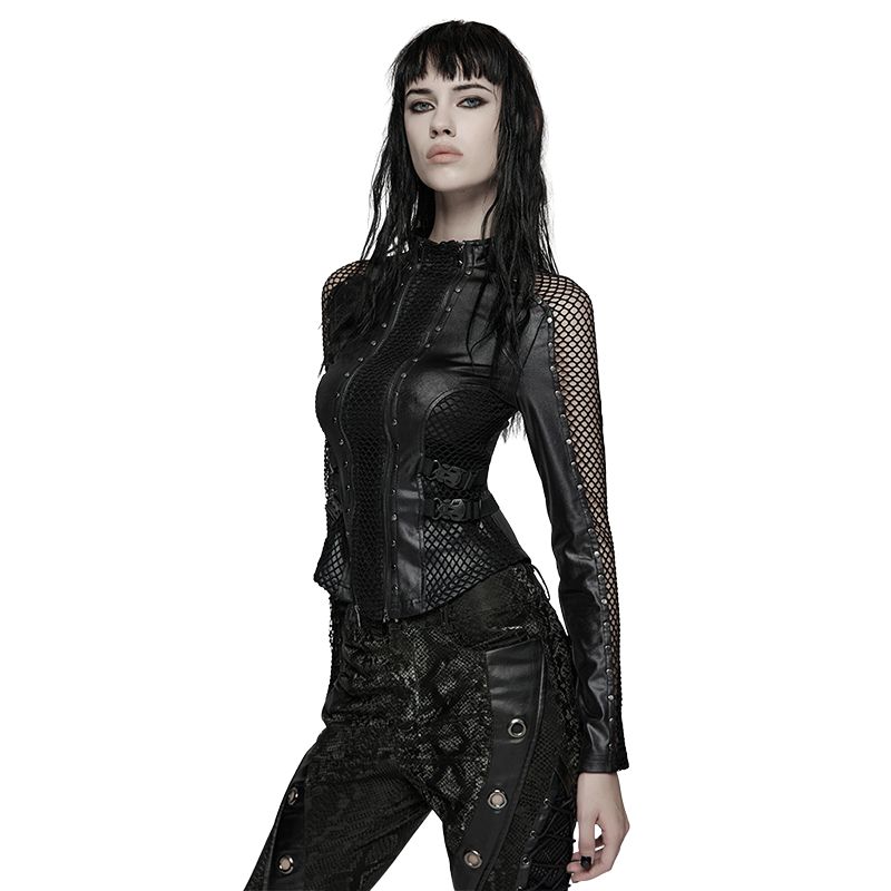 Double Zipper Mesh Hollow-Out