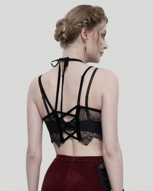 Gothic Strappy Cutout Lace Bustier