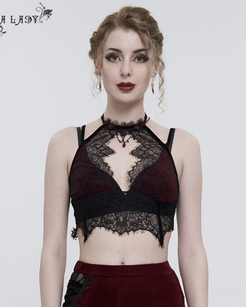 Gothic Strappy Cutout Lace Bustier