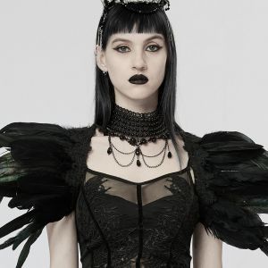 Gothic Layered Beads Lace Choker