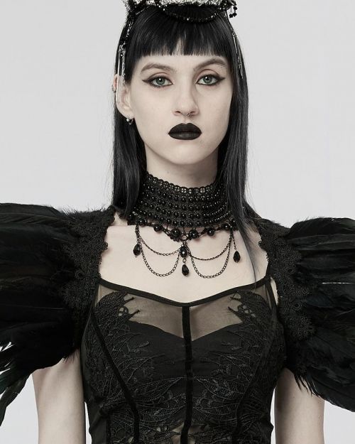 Gothic Layered Beads Lace Choker