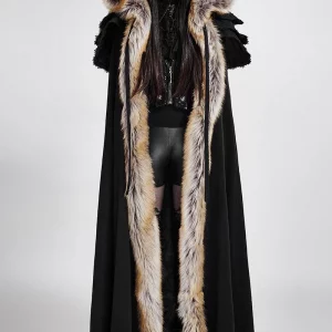 Gothic Woolen Hooded Maxi Coat